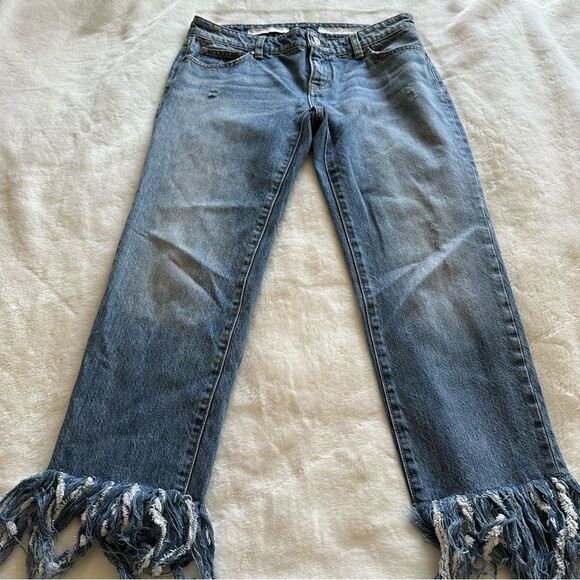 Pilcro and Letterpress Hyphen Fringe Bottom Jeans Women’s Size 26 - Picture 7 of 13